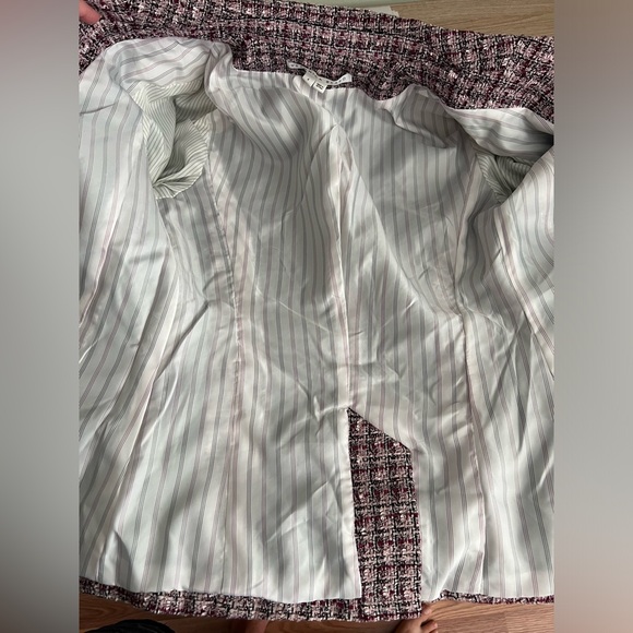 VERONICA BEARD | Theron Tweed Double Breasted Pink Purple Dickey Blazer Jacket 4 - Picture 14 of 15